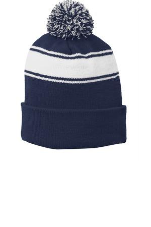 Sport-Tek Stripe Pom Pom Beanie