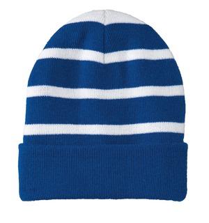 Sport-Tek Striped Beanie with Solid Band