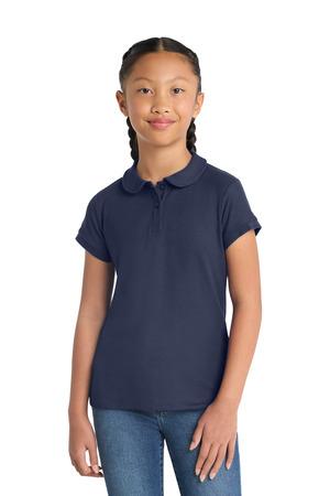Port Authority Girls Silk Touch Peter Pan Collar Polo