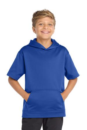Youth Sport-Wick Fleece Short Sleeve Hooded Pullover.