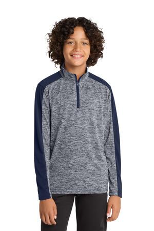 Sport-Tek Youth PosiCharge Electric Heather Colorblock 1/4-Zip Pullover