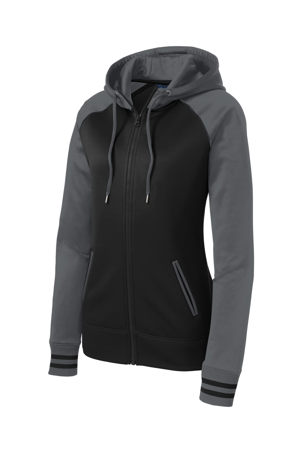 Sport-Tek Ladies Sport-Wick Varsity Fleece Full-Zip Hooded Jacket