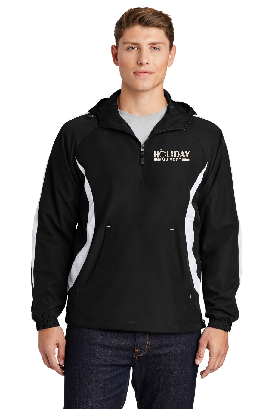 SPORT-TEK ® COLORBLOCK RAGLAN ANORAK. JST63