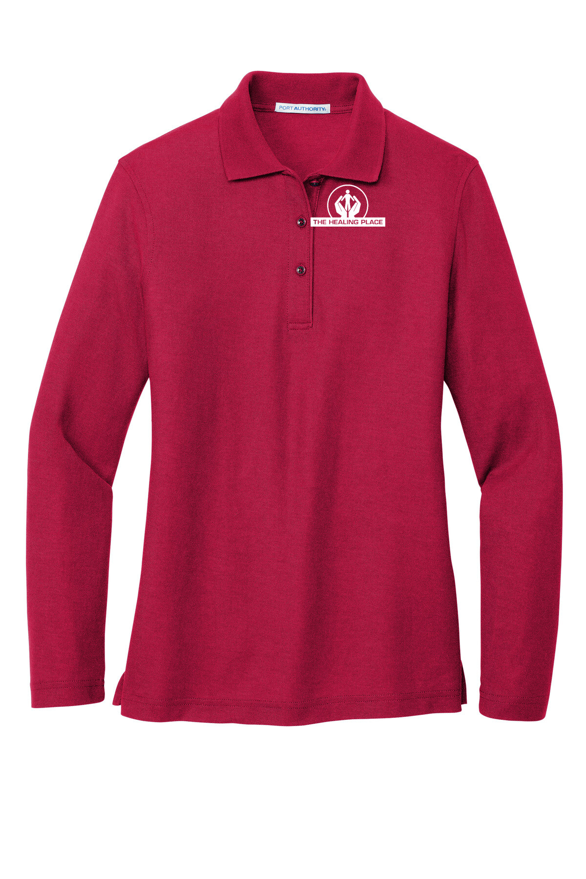 Port Authority® Ladies Silk Touch™ Long Sleeve Polo L500LS (White Logo)