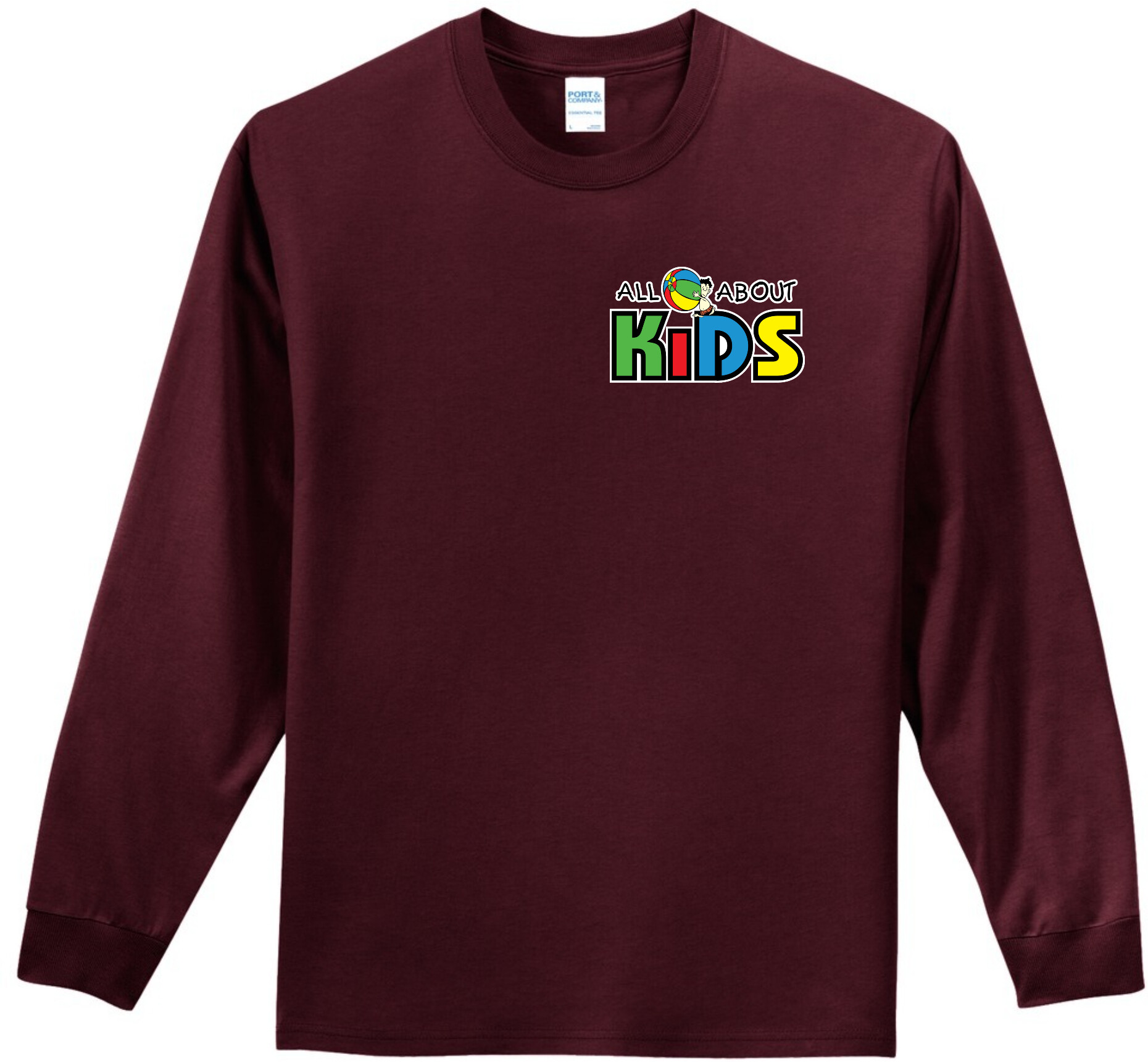 Port & Company® Long Sleeve Essential Tee - PC61LS (White Logo)