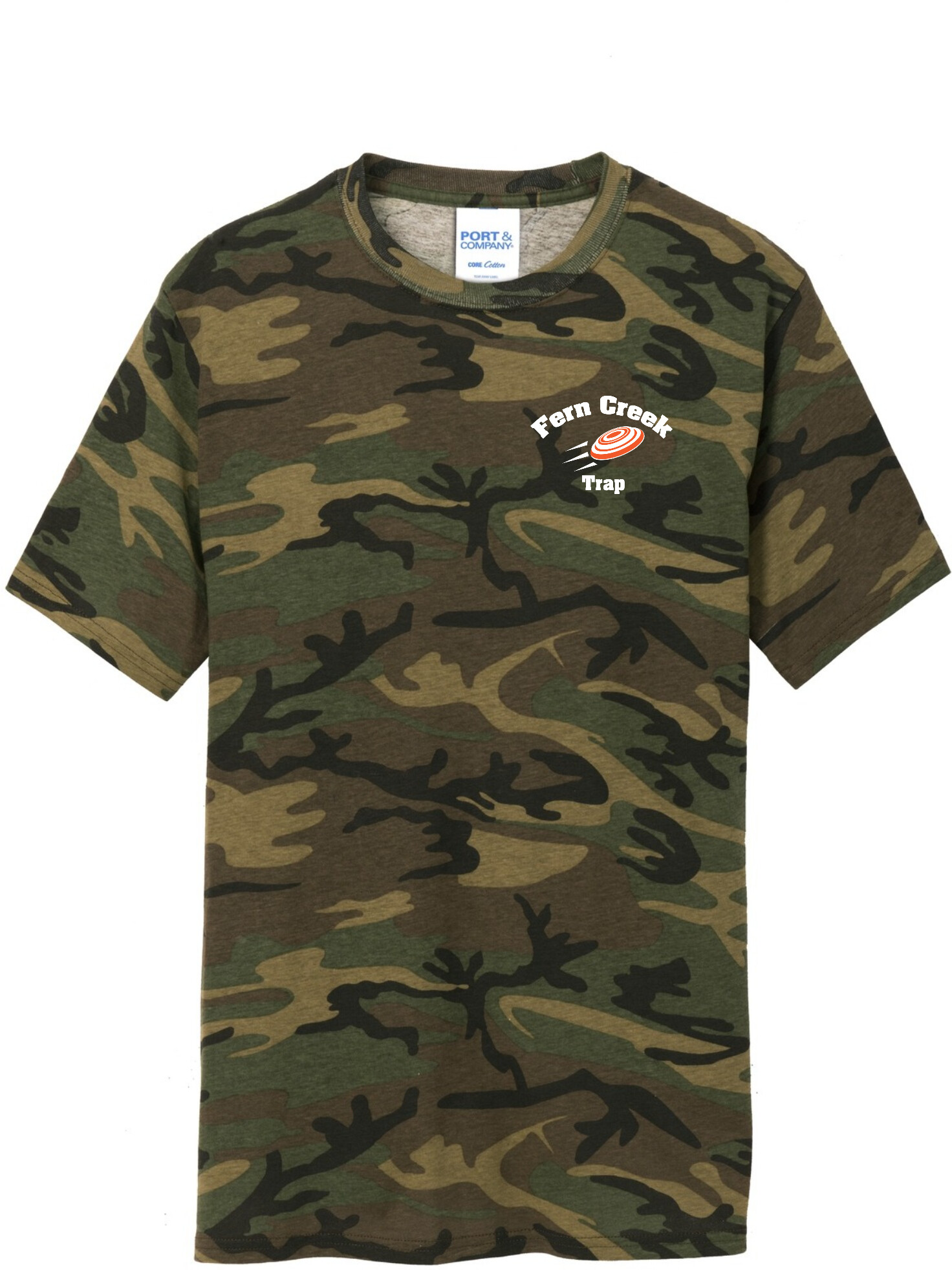 Port & Company® Core Cotton Camo Tee - PC54C (White Logo) Screen Print