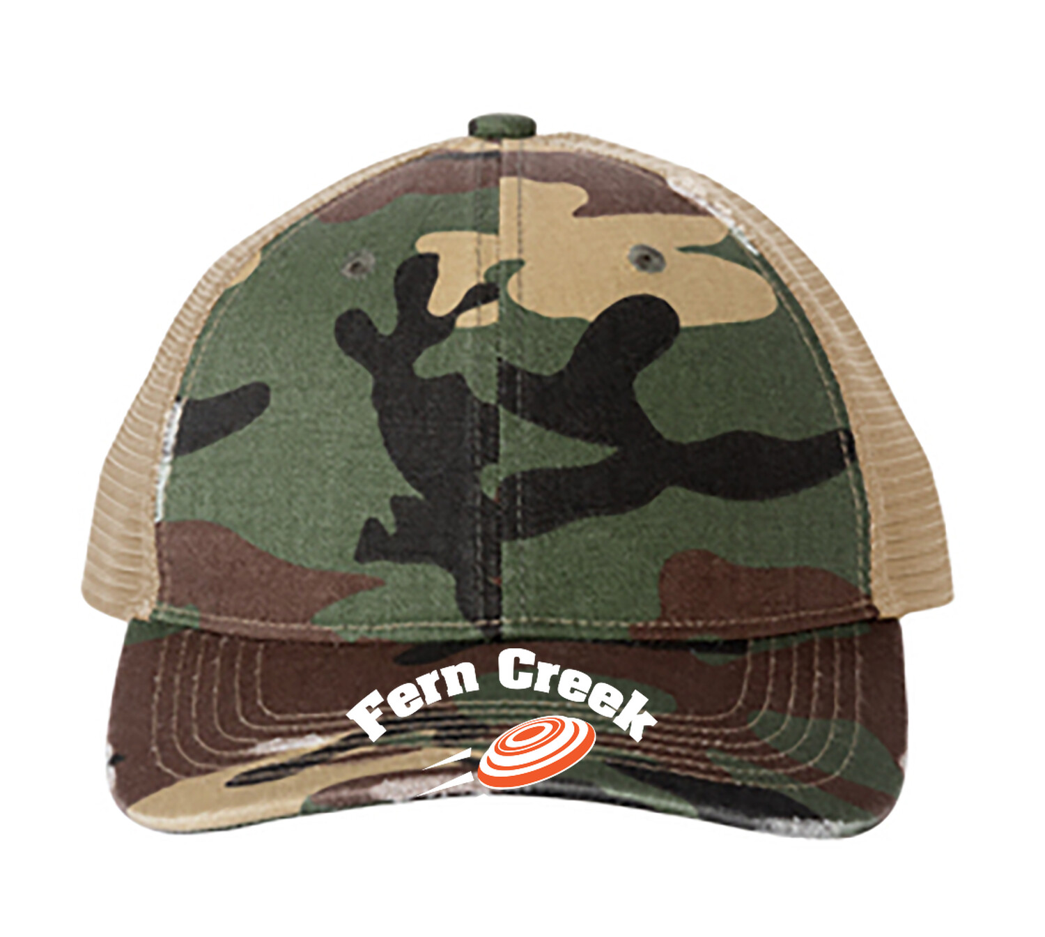 Port Authority® Distressed Mesh Back Cap  - C600 (White Logo) Embroidery