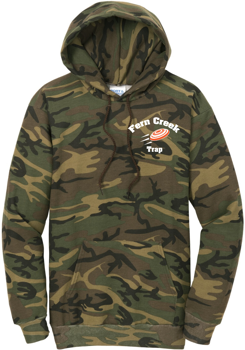 Port & Company® Core Fleece Camo Pullover Hooded Sweatshirt - PC78HC (White Logo) Screen Print