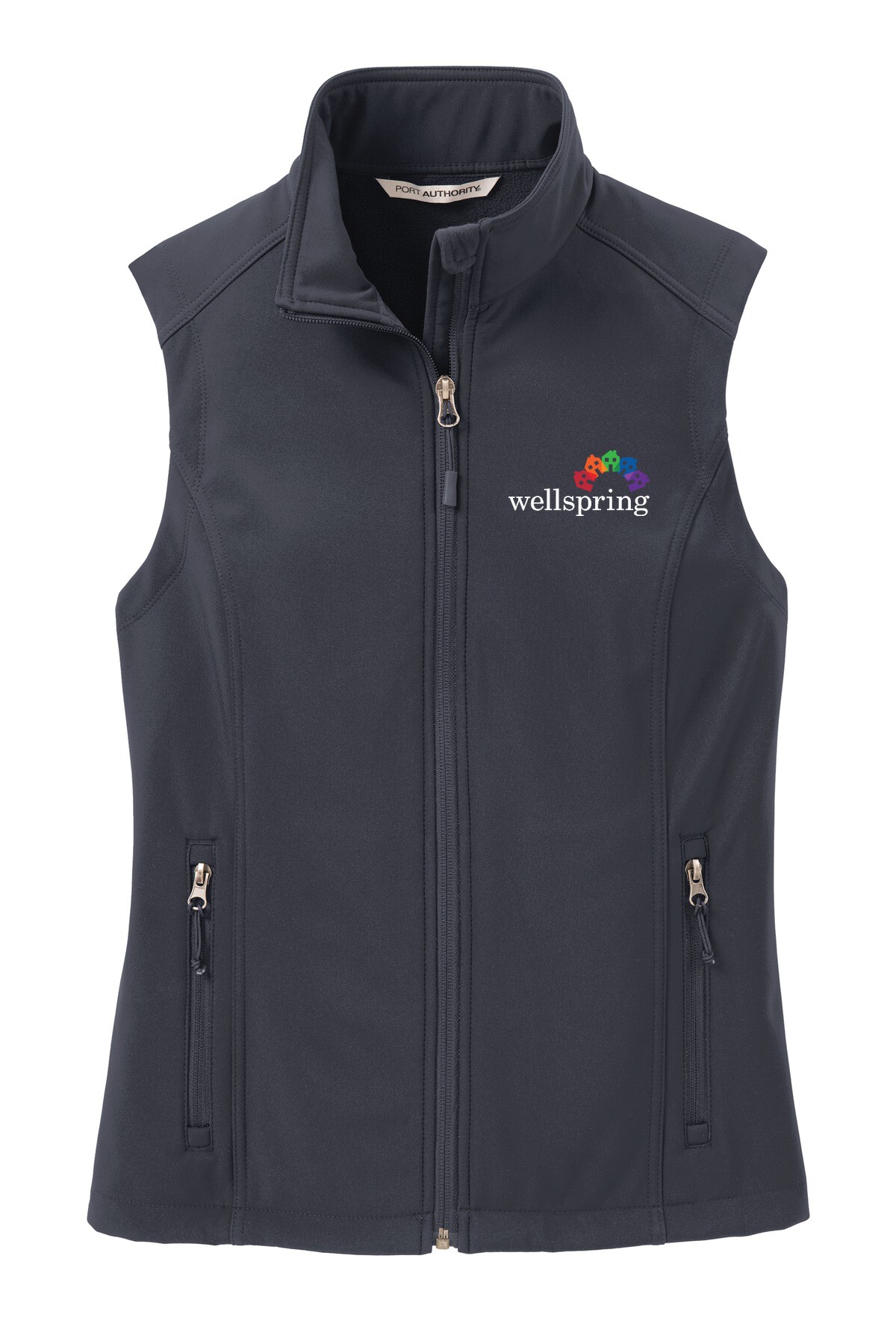 Port Authority® Ladies Core Soft Shell Vest - L325 (White Rainbow Logo)