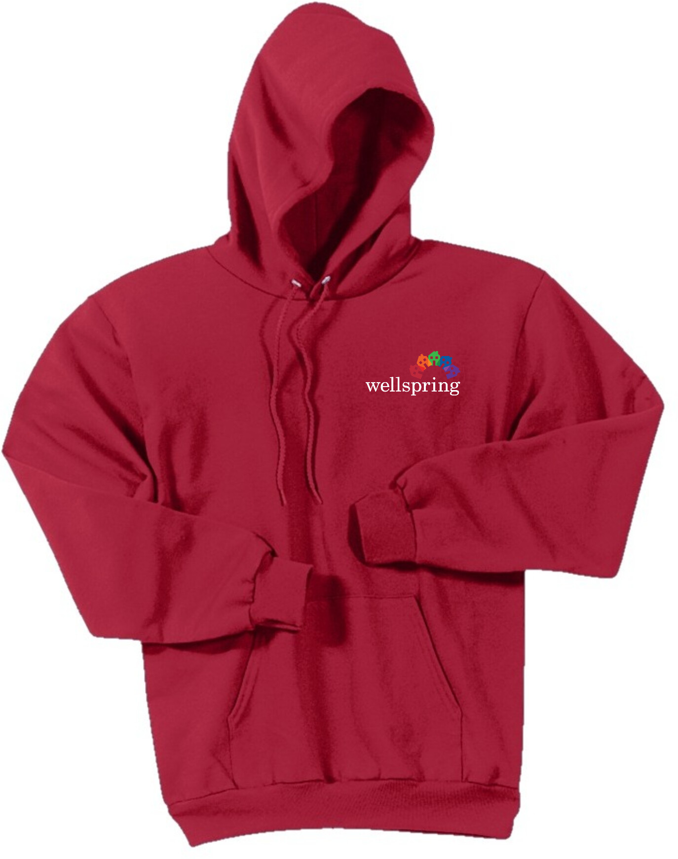 Port & Company® Core Fleece Pullover Hooded Sweatshirt - PC78H (White Rainbow Logo)