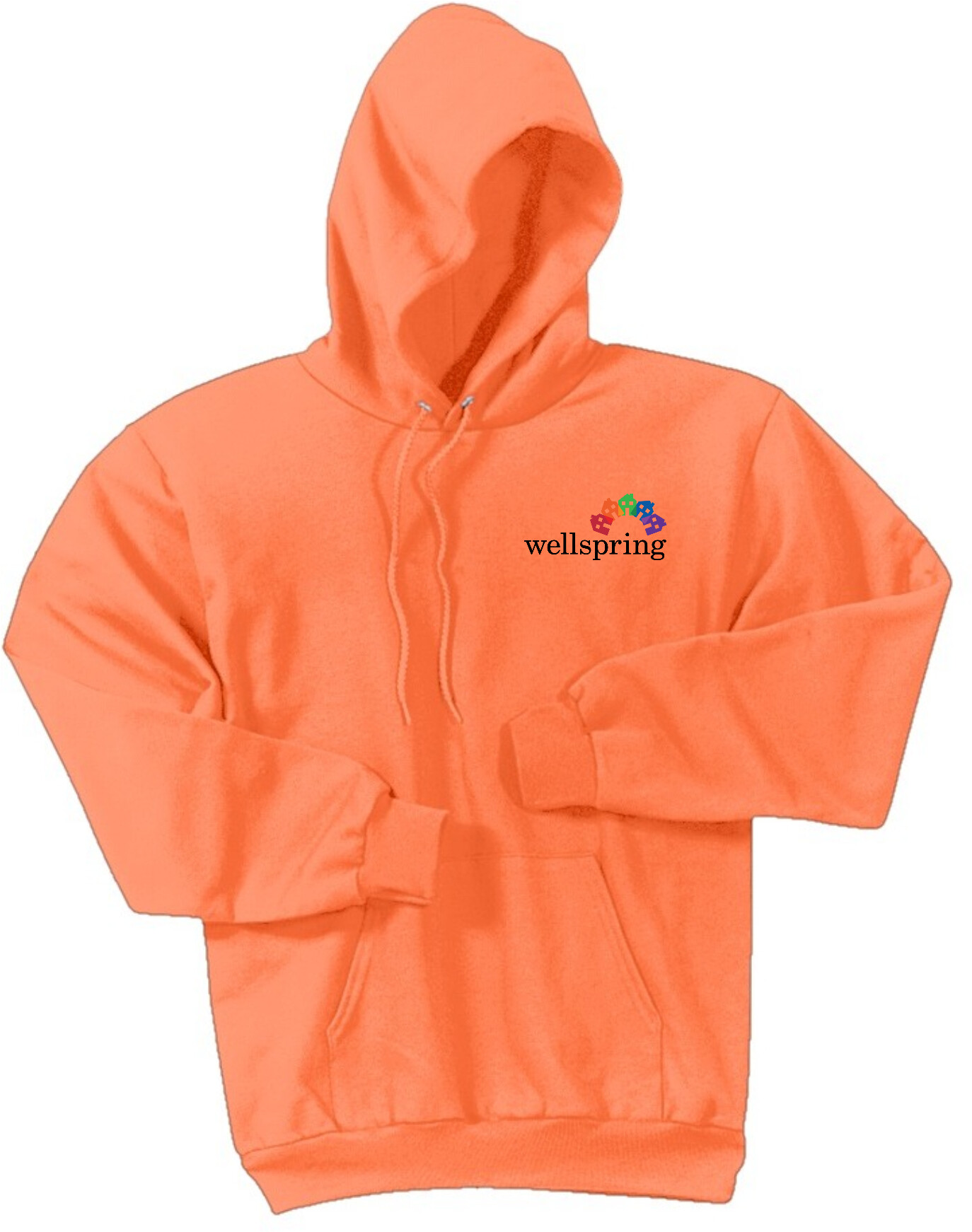 Port & Company® Core Fleece Pullover Hooded Sweatshirt - PC78H (Black Rainbow Logo)