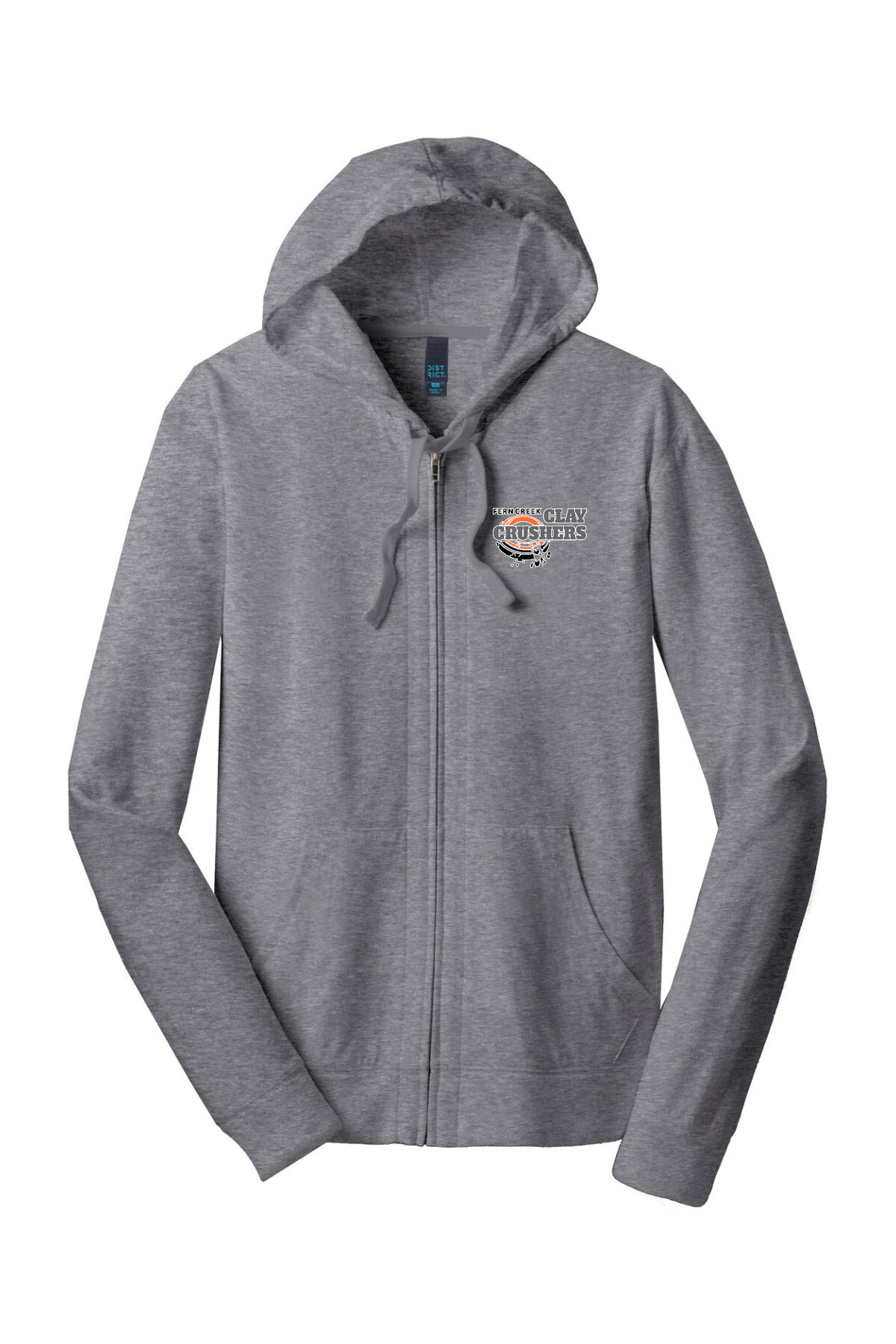 Clay Crushers - District ® Jersey Full-Zip Hoodie - DT1100 (Outlined Logo) DTF