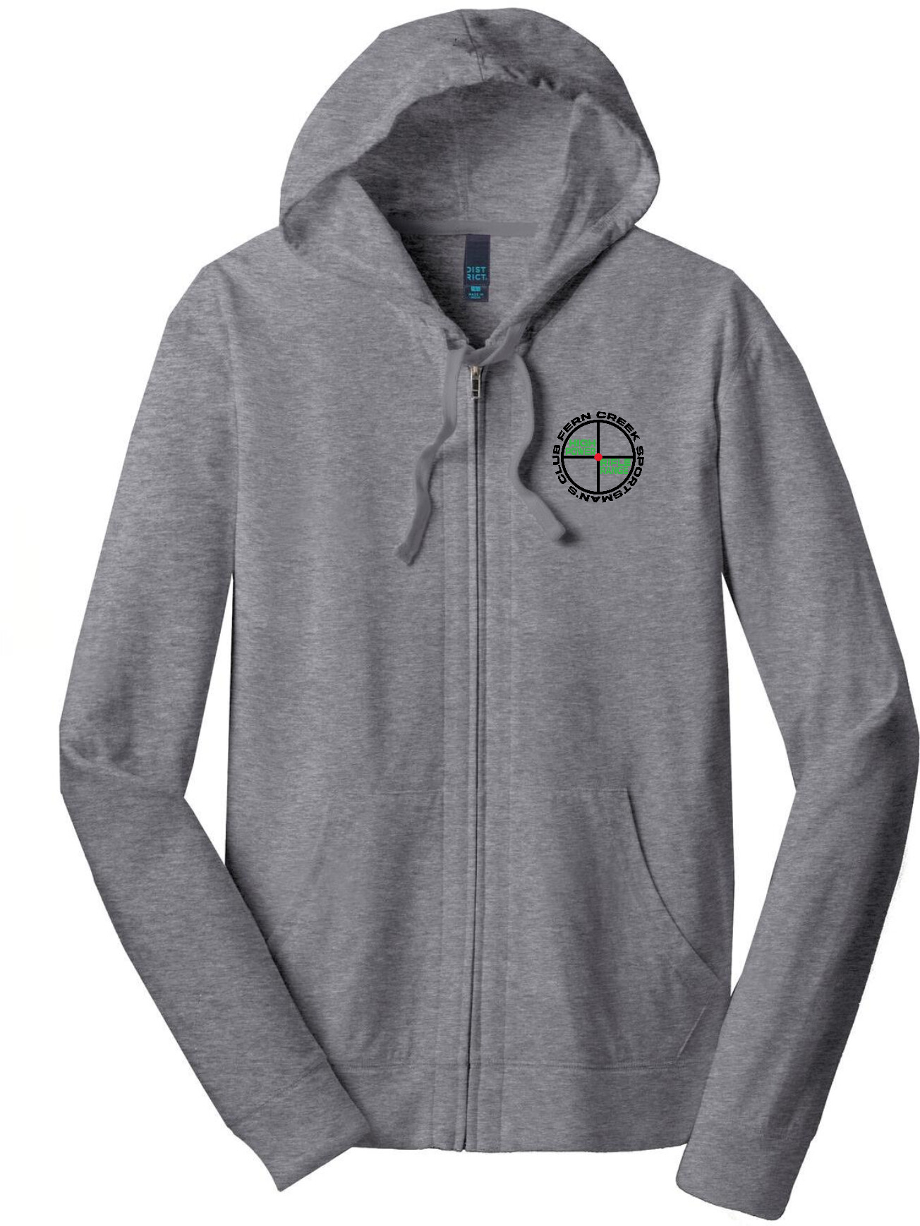 Fern Creek High Power Rifle Range - District ® Jersey Full-Zip Hoodie - DT1100 (Black Logo) DTF