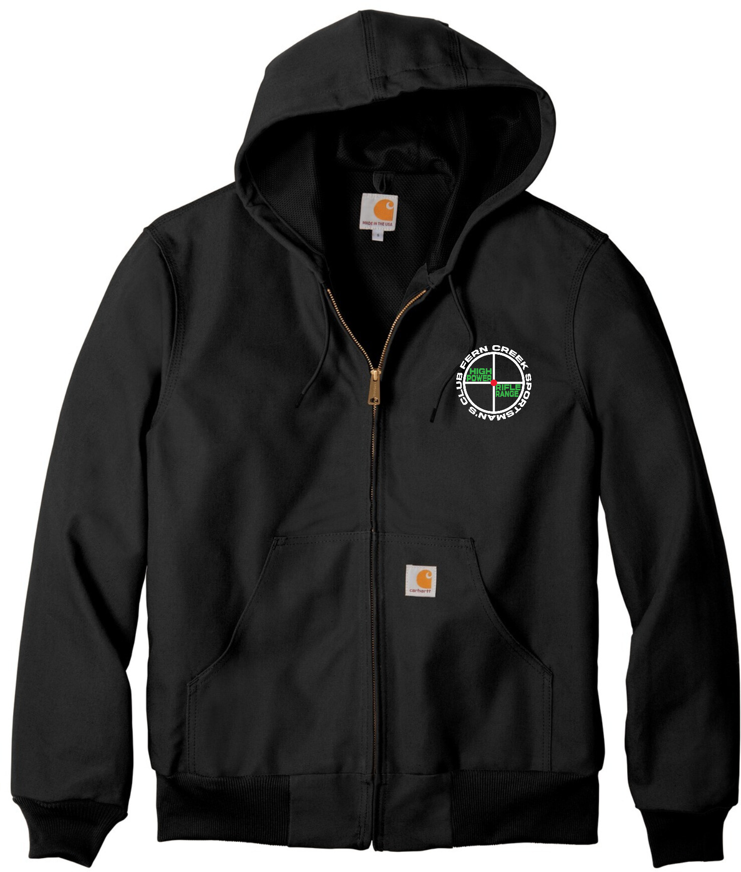 Fern Creek High Power Rifle Range - Carhartt ® Thermal-Lined Duck Active Jac - CTJ131 (White Logo) Embroidery