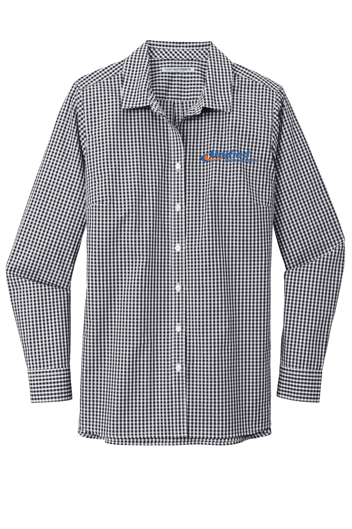 Port Authority® Women's Broadcloth Gingham Easy Care Shirt - LW644 (Blue Logo)