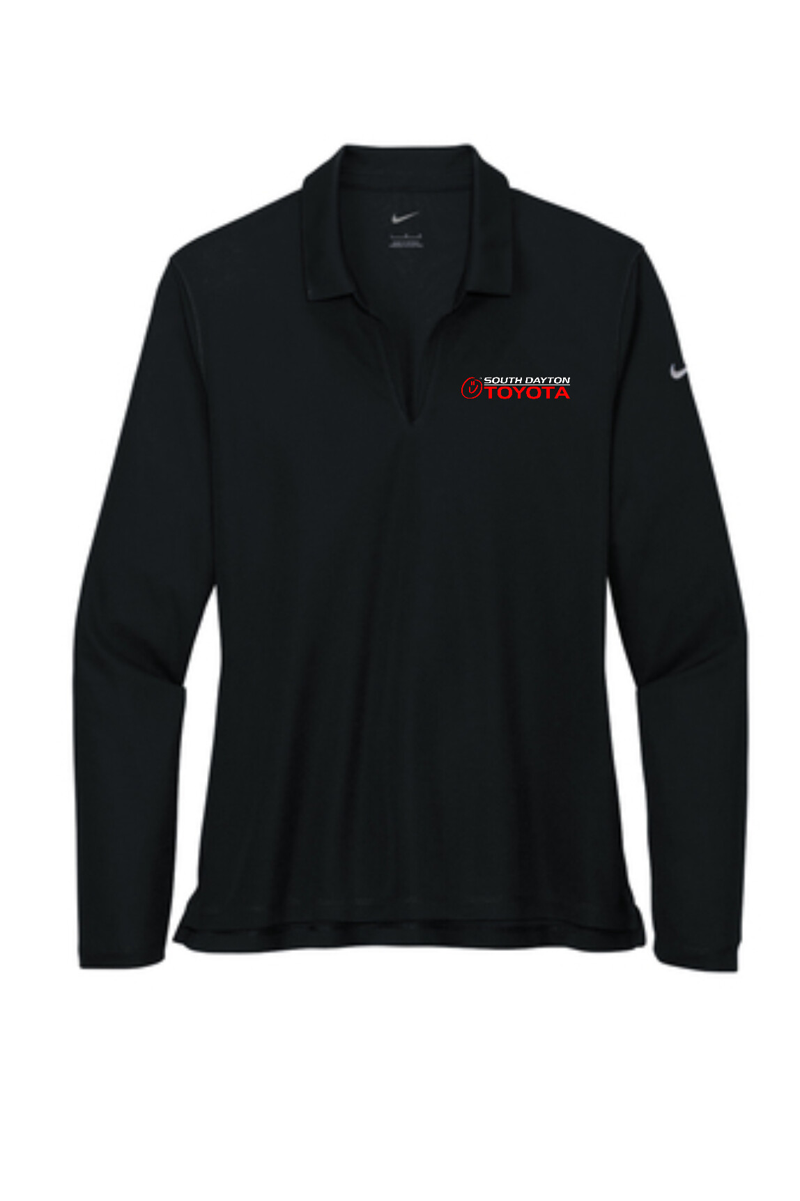 South Dayton Toyota – NKDC2105 Nike Ladies Dri-FIT Micro Pique 2.0 Long Sleeve Polo (White Logo)