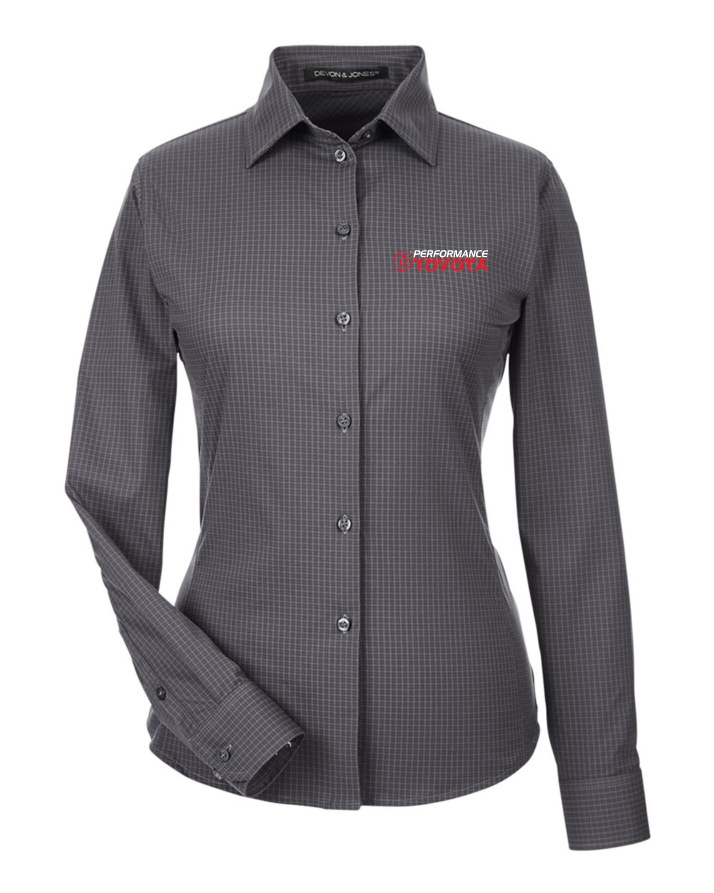 Performance Toyota  - Devon & Jones Women's CrownLux Performance® Tonal Mini Check Woven Dress Shirt - DG535W
