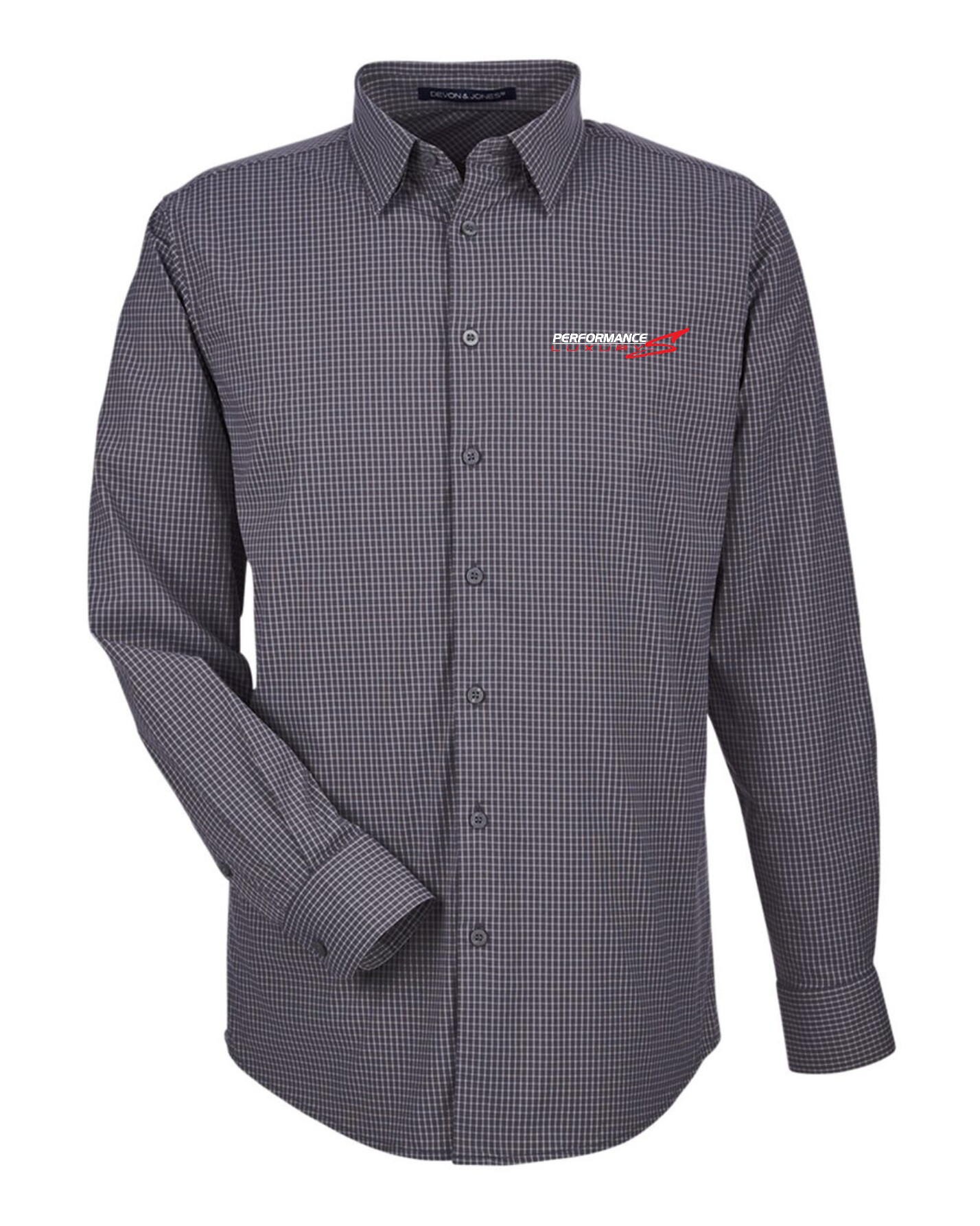 Performance Luxury - Devon & Jones Men's CrownLux Performance® Tonal Mini Check Woven Dress Shirt - DG535