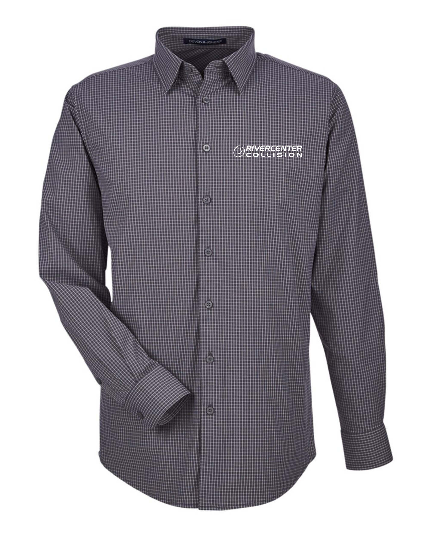 RiverCenter Collision - Devon & Jones Men's CrownLux Performance® Tonal Mini Check Woven Dress Shirt - DG535