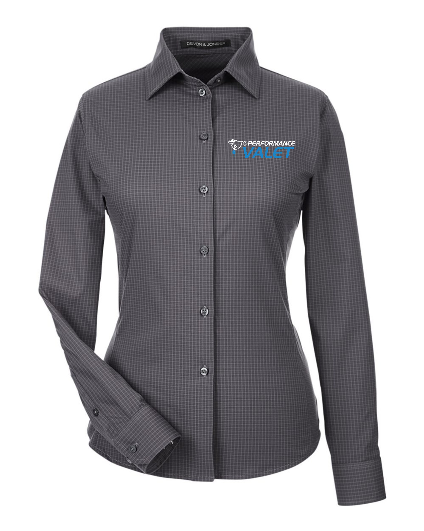 Performance Valet - Devon & Jones Women's CrownLux Performance® Tonal Mini Check Woven Dress Shirt - DG535W