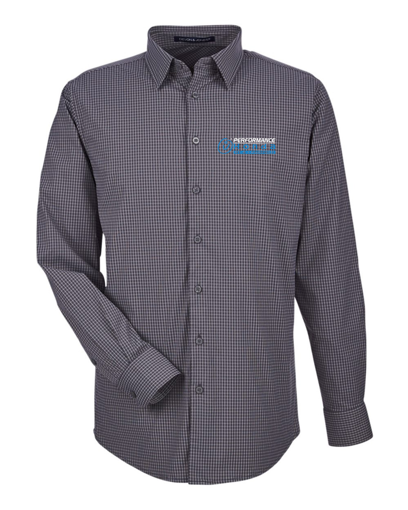 Performance Honda - Devon & Jones Men's CrownLux Performance® Tonal Mini Check Woven Dress Shirt - DG535