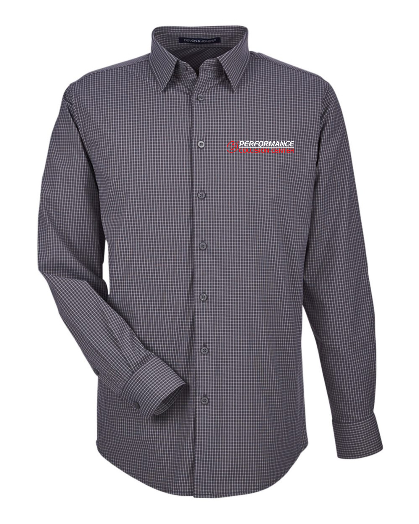 Performance Collision Center - Devon & Jones Men's CrownLux Performance® Tonal Mini Check Woven Dress Shirt - DG535
