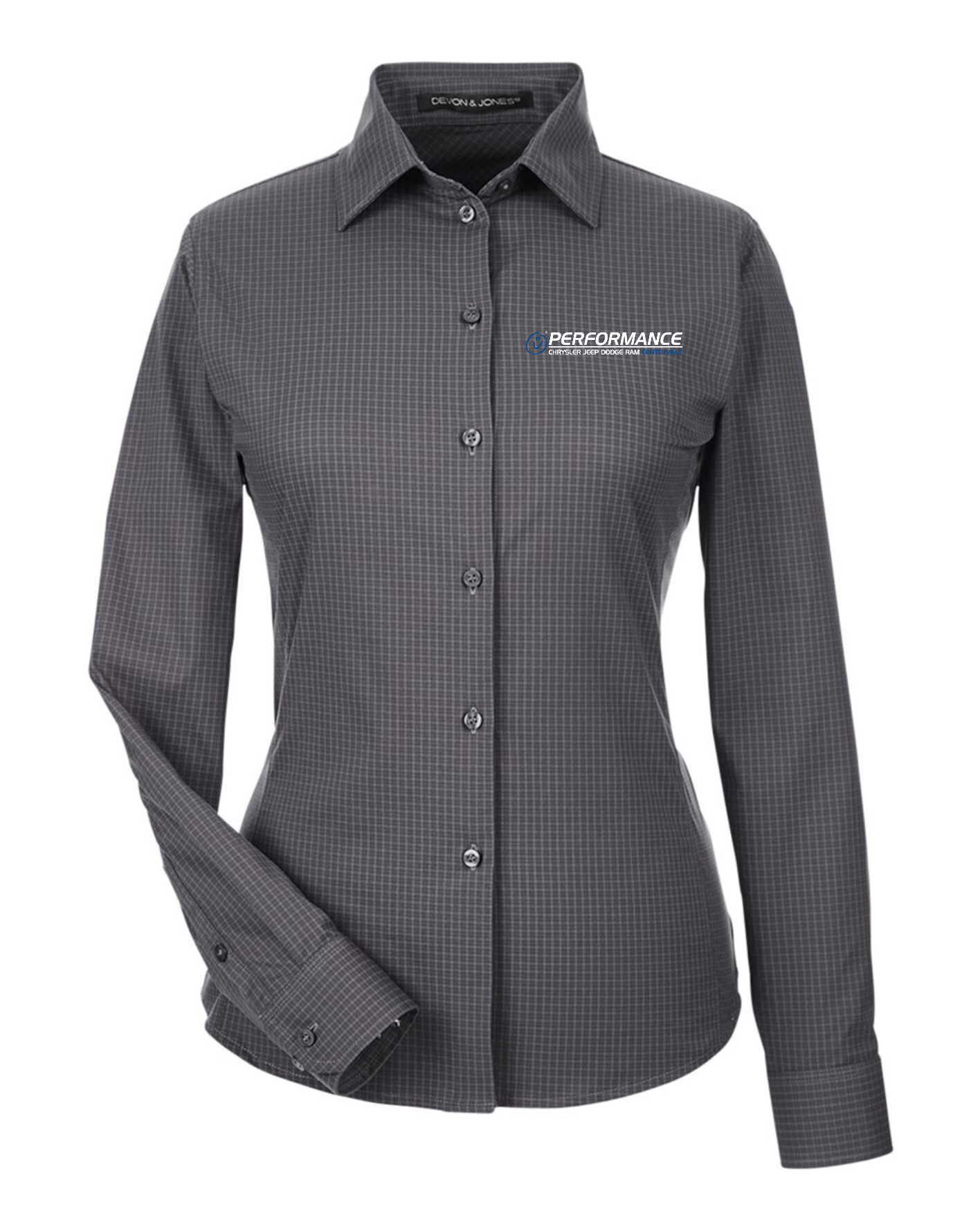 Performance CJDR - Devon & Jones Women's CrownLux Performance® Tonal Mini Check Woven Dress Shirt - DG535W