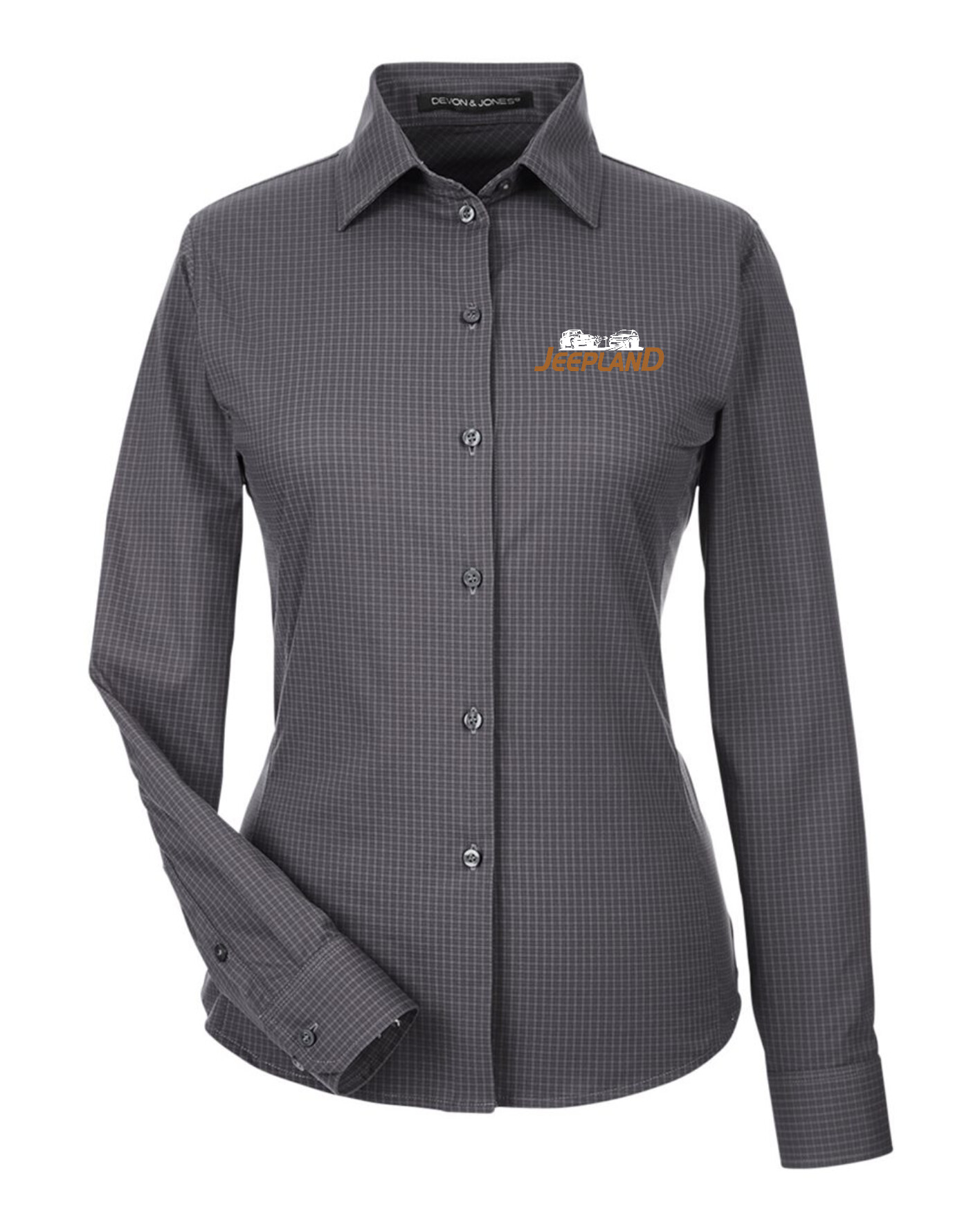 JeepLand - Devon & Jones Women's CrownLux Performance® Tonal Mini Check Woven Dress Shirt - DG535W