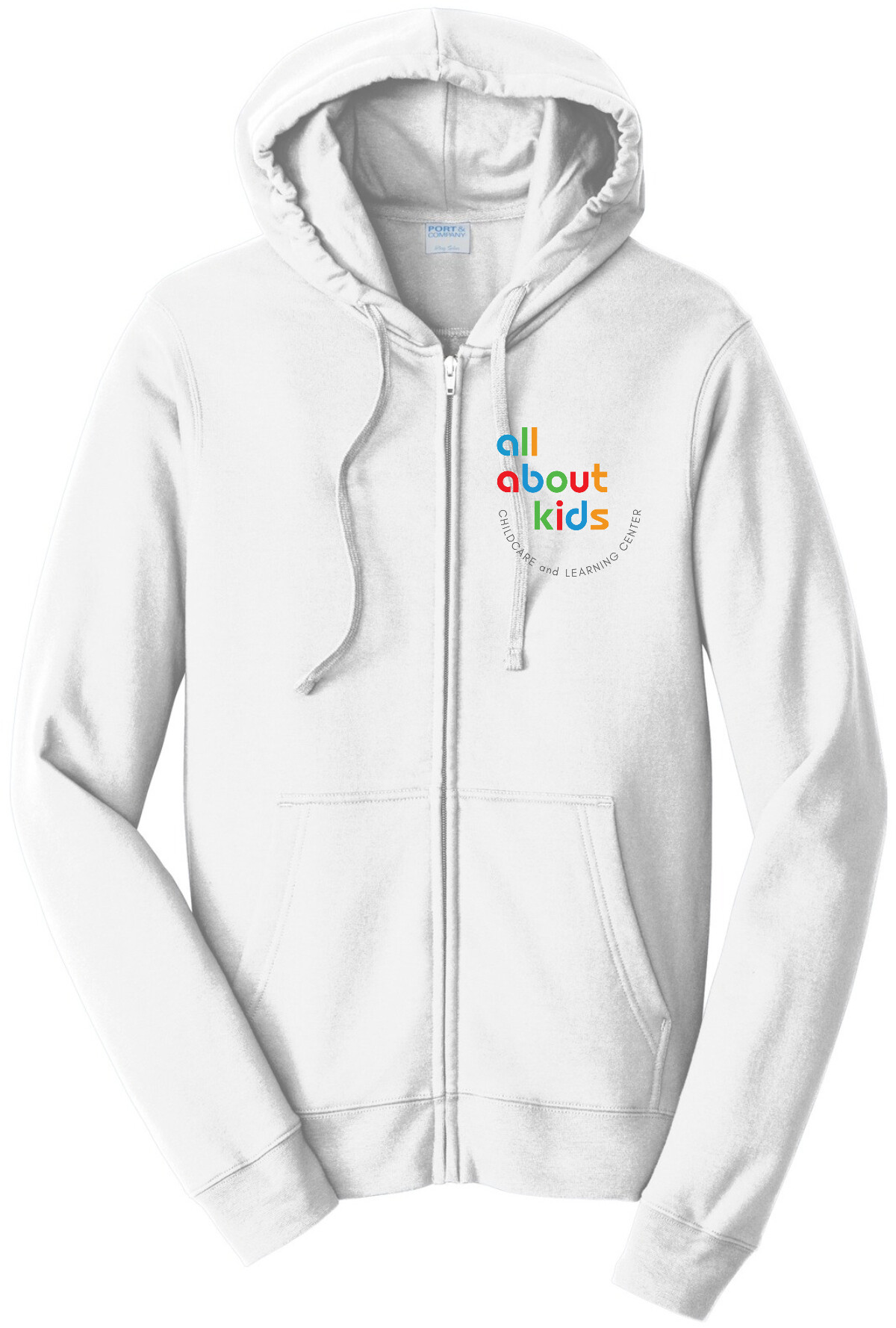 Port & Company® Fan Favorite™ Fleece Full-Zip Hooded Sweatshirt – PC850ZH (Grey Left Chest Logo)