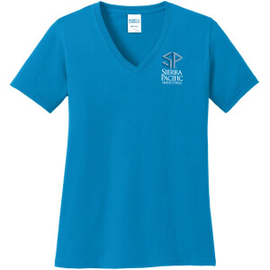 LPC54V - PORT & COMPANY ® LADIES CORE COTTON V-NECK TEE.