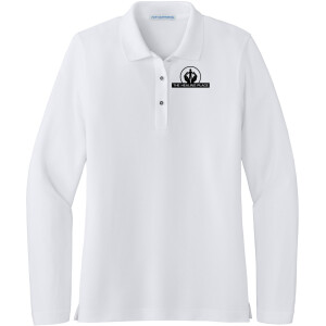 Port Authority® Ladies Silk Touch™ Long Sleeve Polo L500LS (Black Logo)