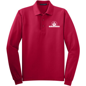 Port Authority® Silk Touch™ Long Sleeve Polo K500LS (White Logo)