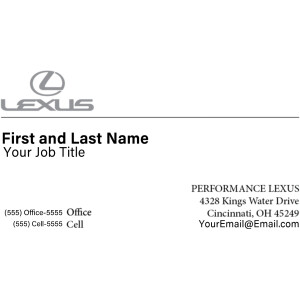 Performance Lexus – Business Cards