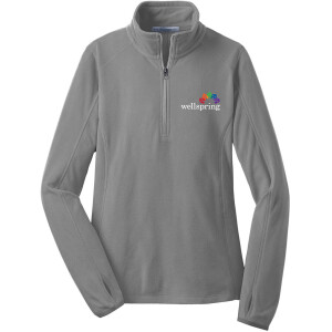 Port Authority® Ladies Microfleece 1/2-Zip Pullover - L224 (White Rainbow Logo)