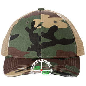 Fern Creek High Power Rifle Range - Port Authority® Distressed Mesh Back Cap - C600 (White Logo) Embroidery