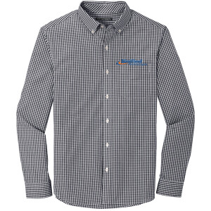 Port Authority ® Broadcloth Gingham Easy Care Shirt - W644 (Blue Logo)