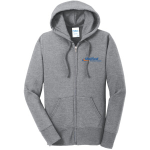 Port & Company® Women's Core Fleece Full-Zip Hooded Sweatshirt - LPC78ZH (Blue Logo)