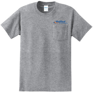 Port & Company® Essential Pocket Tee - PC61P (Blue Logo)