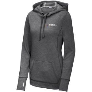 Sport-Tek ® Ladies PosiCharge ® Tri-Blend Wicking Fleece Hooded Pullover - LST296 (White Logo)