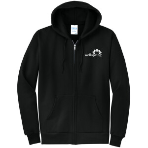 Port & Company® Core Fleece Full-Zip Hooded Sweatshirt - PC78ZH (White Logo)