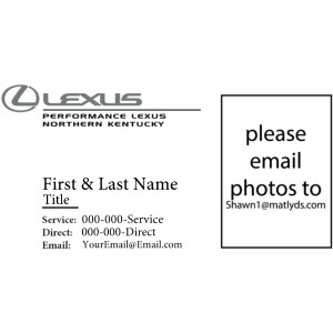 Performance Lexus Northern Kentucky – Business Cards